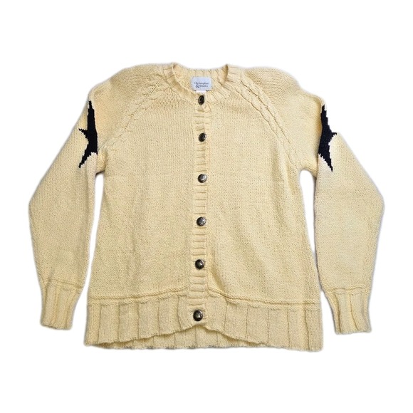Christopher & Banks Sweaters - Vintage 2001 Cable Knit Star Sweater Silver Buttons Cardigan Christopher Banks L